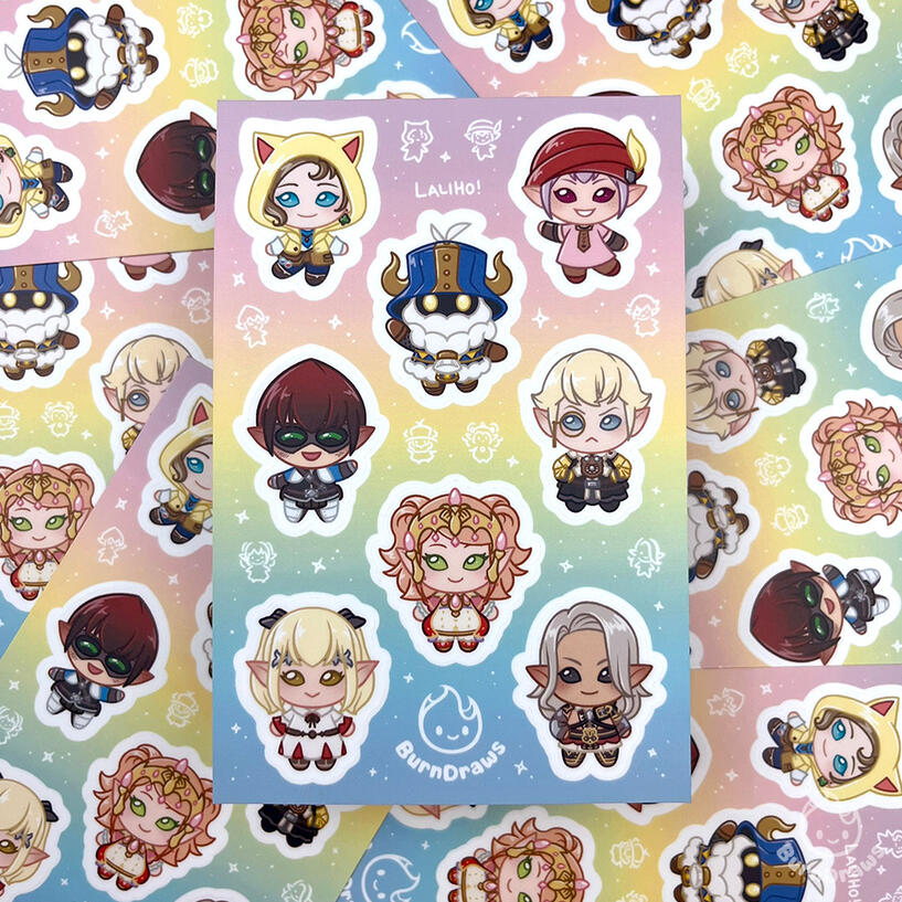 FFXIV Lalafell Stickersheet