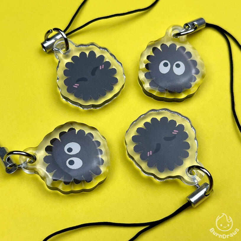 Soot Sprite Mini Keychain | 1" Acrylic Phone Charm