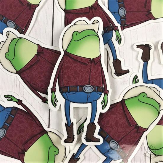 3&quot; Bean the Cowboy Frog Sticker