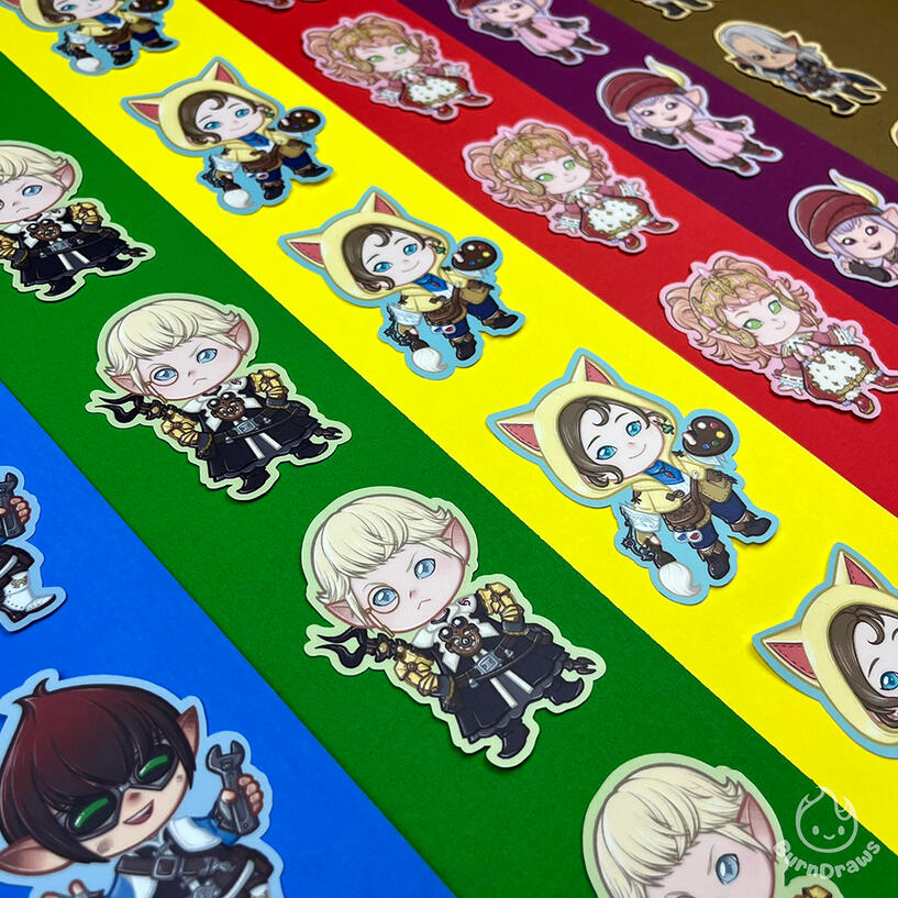 3" FFXIV Lalafell Stickers