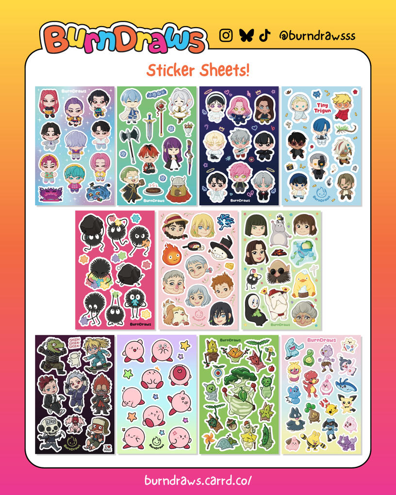 Catalog: Sticker Sheets Part 1