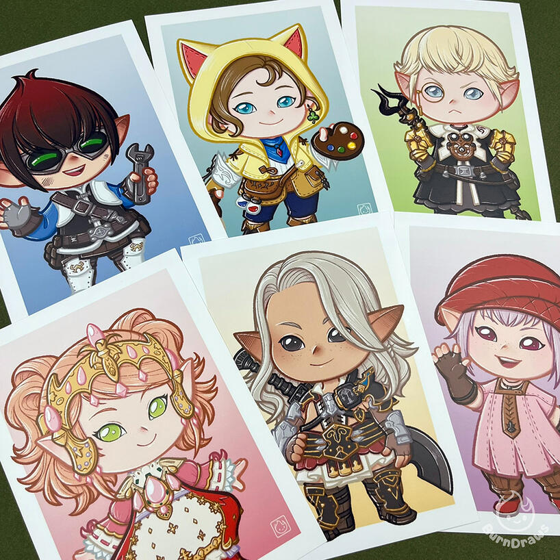 It's lala time! Fanart of some of my favorite lalafell NPCs from Final Fantasy XIV